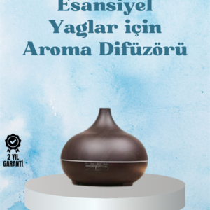 Sessiz Çalışan Aromaterapi Difüzörü – 4 Zaman Ayarlı, 7 Renkli Işık Seçeneği