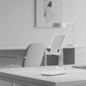 Minimal Tasarımlı Masaüstü Telefon Standı Beyaz