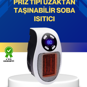 Uzaktan Kumandalı Priz Tipi Seramik Isıtıcı Zaman Ayarlı