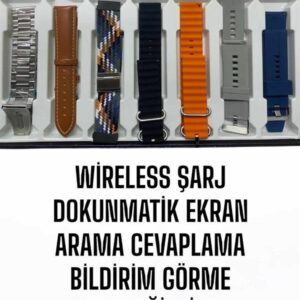 Akıllı Saat 7 Kordonlu Yeni Nesil Arama Cevaplayan Çok Fonksiyonlu