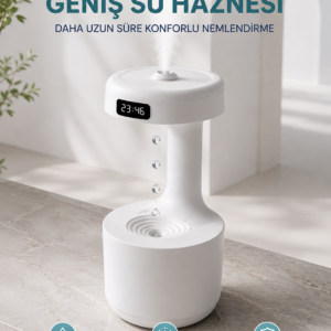 Ters Akan Su Damlası Nemlendirici 800 ml Sessiz Ultrasonik Oda Nemlendirici
