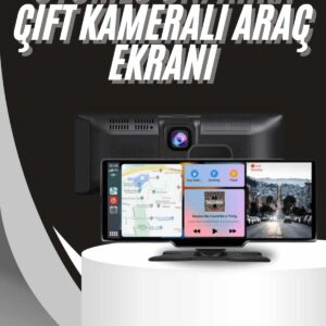 4K 10.2 İnç Çift Kameralı Araç Multimedya Ekranı CarPlay Kablosuz Tüm Cihazlara Uyumlu