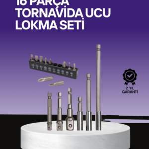 Çok Amaçlı 16lı Bits Uç Seti Dayanıklı Tornavida Adaptör