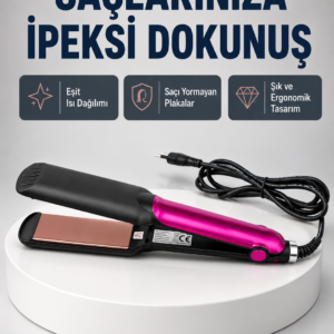 Profesyonel İyon Teknolojili Saç Düzleştirici – 220°C Hızlı Isınma ve LED Ekranlı Tasarım