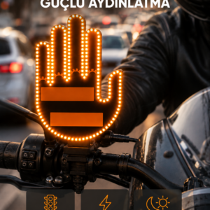 176 LED’li Amber Trafik Uyumlu Sinyal Işığı – El Hareketiyle Kontrol