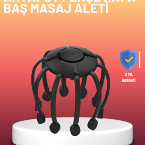 USB Şarjlı Kafa Masaj Aleti 3 Modlu 8 Başlıklı Stres Giderici