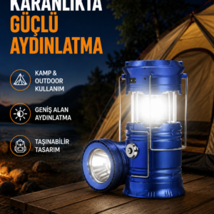 Güneş Enerjisiyle Çalışan Kamp Feneri Hafif Portatif Uzun Ömürlü