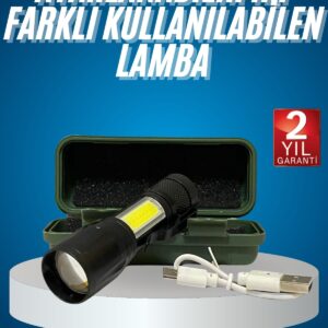Led Lamba El Feneri Küçük Taşınabilir USB Şarjlı Acil Durum Lambası