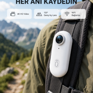 4K Full HD Spor Kamerası 360° Klips ve WiFi Özellikli