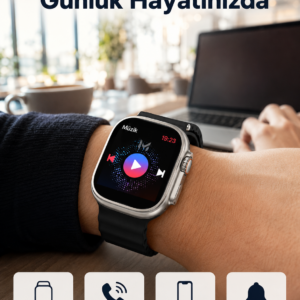 Akıllı Saat Kol Saati Android ve İOS Uyumlu Nabız Ölçer Sesli Asistan