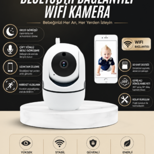 Bebek Takip Kamerası Gece Görüşlü WiFi Güvenlik Kamerası