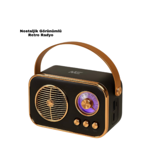 Vintage Bluetooth Radyo – TF Kart ve FM Destekli Taşınabilir Nostaljik Model