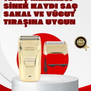 Erkek Saç Sakal Tıraş Makinesi Kablolu Altın Renk Dayanıklı