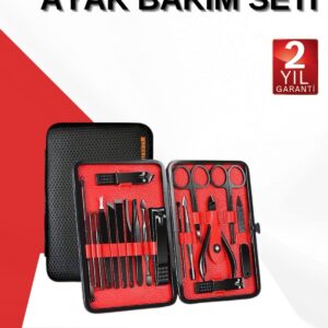 17 Parça Manikür Seti El ve Ayak Bakımı Törpü Cımbız Tırnak Temizleme