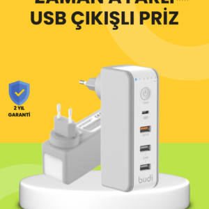 Hızlı Şarj Destekli Zaman Ayarlı USB Şarj Adaptörü