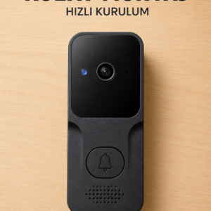 Wi-Fi Akıllı Görüntülü Kapı Zili | HD Kamera, Gece Görüşü ve Telefon Bildirimli