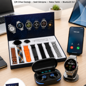 Gamer Oyuncu Seti Bluetooth Kulaklık Ucuz Kaliteli Yeni Nesil Akıllı Saat