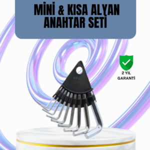 9 Parça Alyan Anahtar Seti Altıgen Uçlu Mobilya ve Tamir İçin