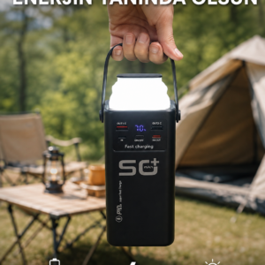 50.000 mAh Powerbank Hızlı Şarj 4 Dahili Kablolu Dijital Göstergeli LED Aydınlatmalı Taşınabilir Şarj Cihazı