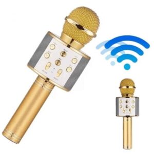 Bluetooth Hoparlör USB AUX SD Kart Kaoroke Mikrofon Uzun Pil Ömrü