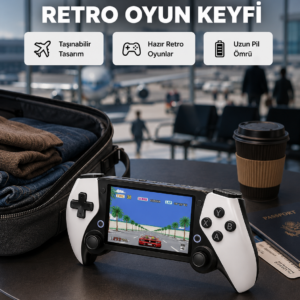 4.3 İnç Ekranlı Retro Oyun Konsolu – 64 GB Hafızalı, Şarjlı ve Multimedya Destekli