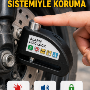 Alarm Sensörlü Disk Kilidi Motosiklet Scooter Bisiklet Güvenlik Yeni Nesil