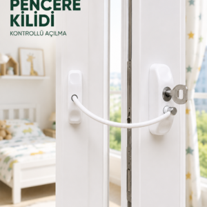 Çocuk Güvenliği İçin Pencere Emniyet Kilidi Anahtarlı Kablolu Güvenlik Aparatı
