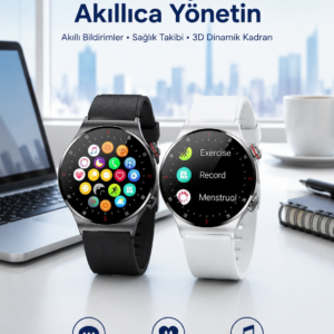 Akıllı Saat Amoled Ekran Bluetooth Bağlantılı Sesli Görüşme Nabız Ölçer
