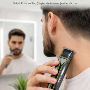 Profesyonel Erkek Tıraş Makinesi 3 Taraklı T Tipi Bıçaklı USB Şarjlı Saç Sakal Kesme Makinesi