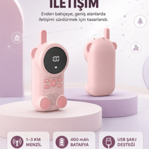 Bebek Telsizi LCD Ekran VOX İki Yönlü İletişim USB Şarj Hafif