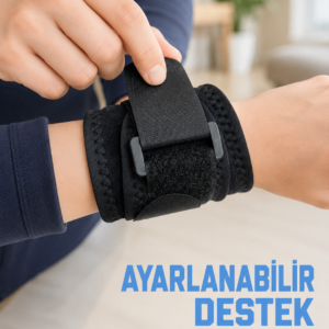 Bilek Destekliği Ayarlanabilir Çift Bantlı Cırtlı Sporcu Bilekliği