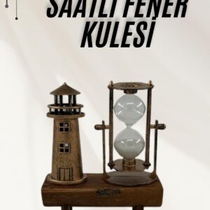 Hediyelik Eşya Retro Ahşap Deniz Feneri Kum Saati Biblo