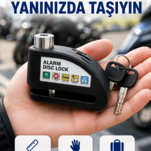 Çelik Gövdeli Alarm Disk Kilidi Motosiklet ve Bisiklet İçin Güvenlik Yeni Nesil