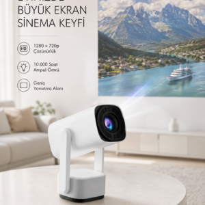 720p HD Projeksiyon Cihazı – Uzun Ömürlü Ampul, Canlı Renkler ve Evde Sinema Keyfi