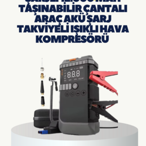 Taşınabilir Akü Takviye Cihazı Işıklı Hava Kompresörü Powerbank
