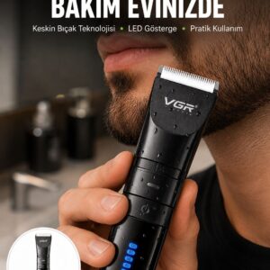 Şarjlı Tıraş Makinesi –Dijital Ekranlı, Hızlı Şarjlı, Profesyonel Kesim Seti Yeni Nesil