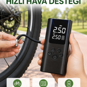 LED Işıklı Dijital Hava Pompası Araba Bisiklet Uyumlu