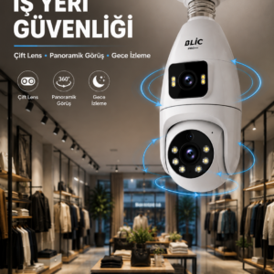 Wi-Fi Çift Lens Ampul Kamera Akıllı Ev Güvenliği
