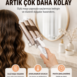 Bukle Saç Maşası – Kolay Kullanım, Sağlıklı Bukleler yüksek ısılı Yeni Nesil