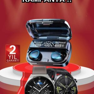 İkili Set Akıllı Saat Ve Bluetooth Kulaklık Kablosuz Uzun Pil Ömrü Spor Modları