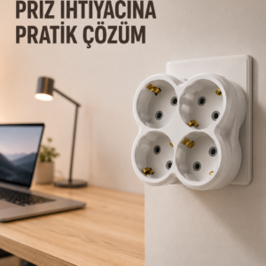 Tek Prizi 4’lü Yapan Priz Çoğaltıcı Direkt Prize Takılan Kablosuz Çoklayıcı