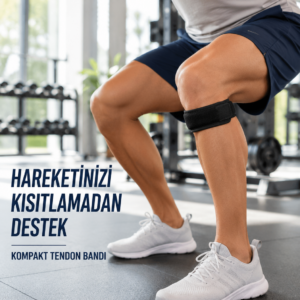 Diz Tendon Bandı Ayarlanabilir Cırtlı Sporcu Destek Bandı Siyah