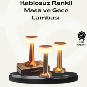 Modern USB'li Kablosuz Masa Lambası – Minimalist Tasarım, 3 Farklı Parlaklık