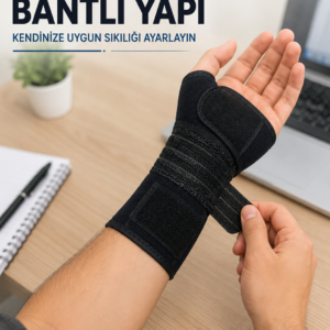 Metal Destekli El Bilek Ateli Ayarlanabilir Bantlı Bileklik Başparmak Açık