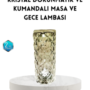 Kristal RGB LED Masa Lambası – Renkli Kumandalı Işık, Dekoratif ve Enerji Tasarruflu
