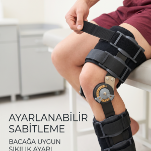 Açı Ayarlı Dizlik Yan Menteşeli Ayarlanabilir Cırtlı Diz Destek Aparatı