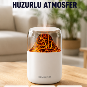 280ml Alev Işıklı Ultrasonik Hava Nemlendirici Sessiz ve USB Şarjlı