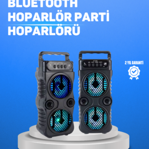 Kablosuz LED Işıklı Bluetooth Hoparlör – FM Radyolu, Mikrofon Girişli