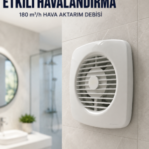 Ev Tipi Dekoratif Aspiratör 16 W 180 m³/h Banyo Mutfak WC Havalandırma Çözümü