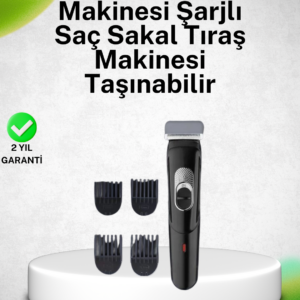 Paslanmaz Bıçaklı, Şarjlı ve Sessiz Saç Sakal Kesme Makinesi – Ev Kullanımı İçin İdeal